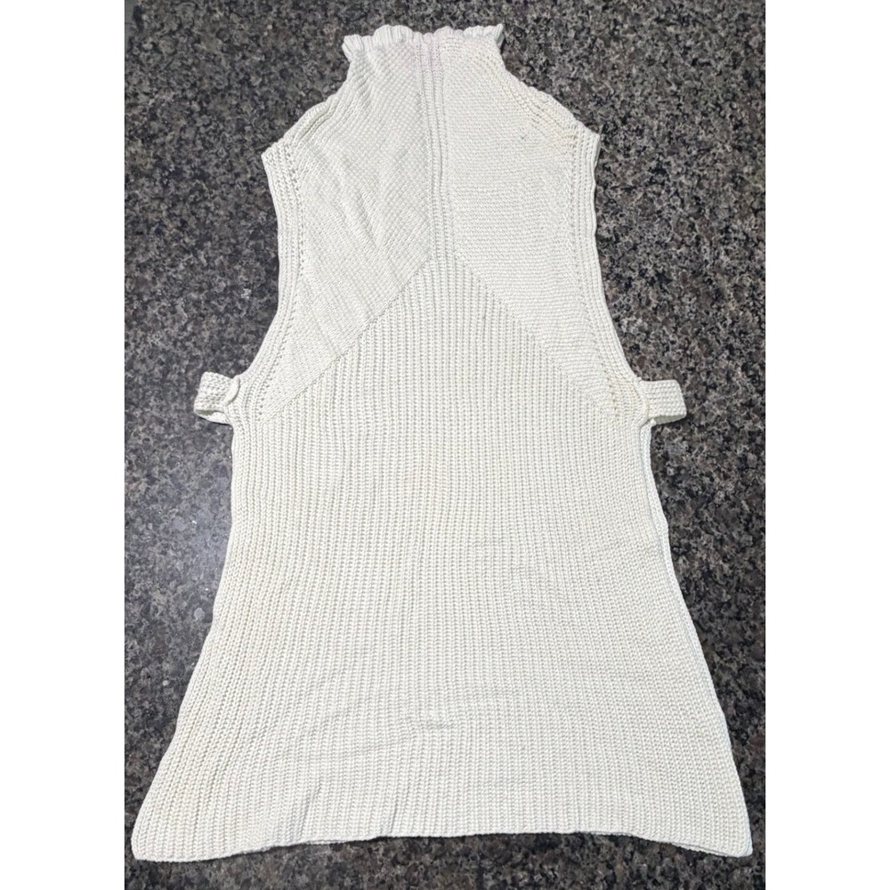 Catherine Malandrino Cream Knit Sleeveless Tunic Sweater Cashmere Blend S - Picture 2 of 6